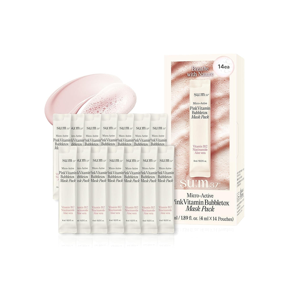 SU:M37 Micro-Active Pink Vitamin Bubbletox Mask Set 4ml × 50 Sheets